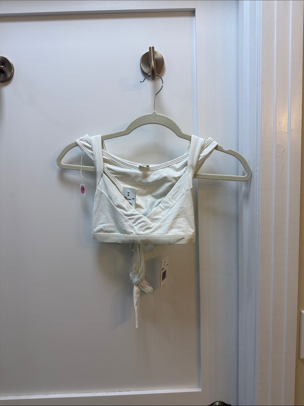 l*space White Wrap Bralette with Tie-Back